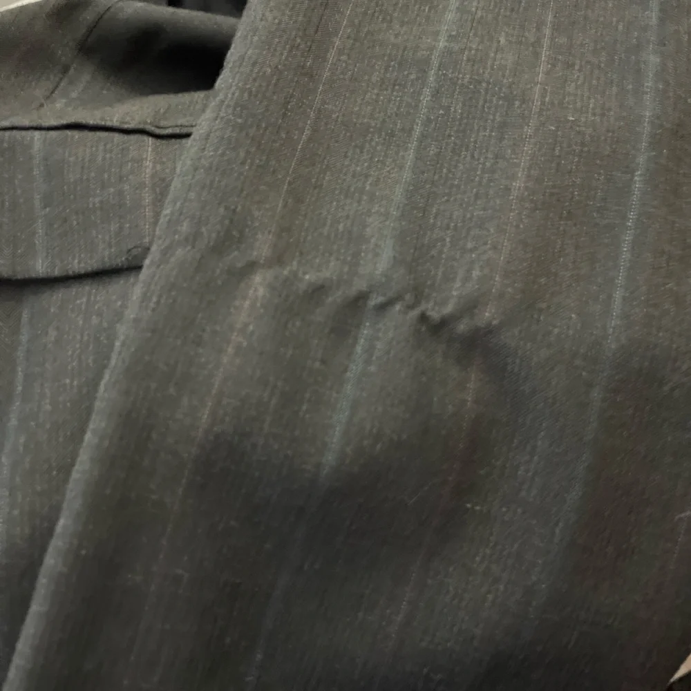 Vintage 90s Y2K Towncraft Pinstripe Suit 2-Piece Worsted Wool Gray 42L